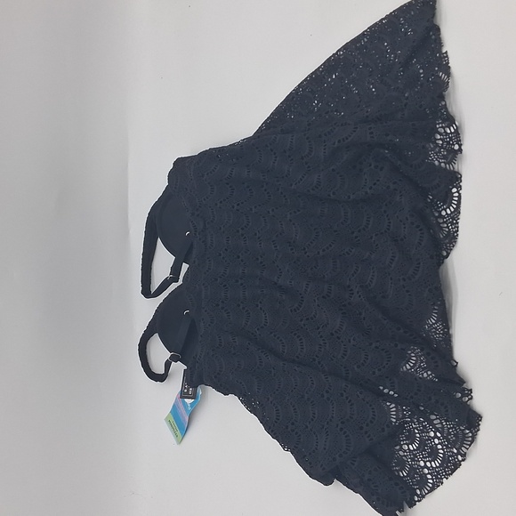 Swim Solutions Tummy-Control Flyaway Swimdress Black 12 - Picture 6 of 10